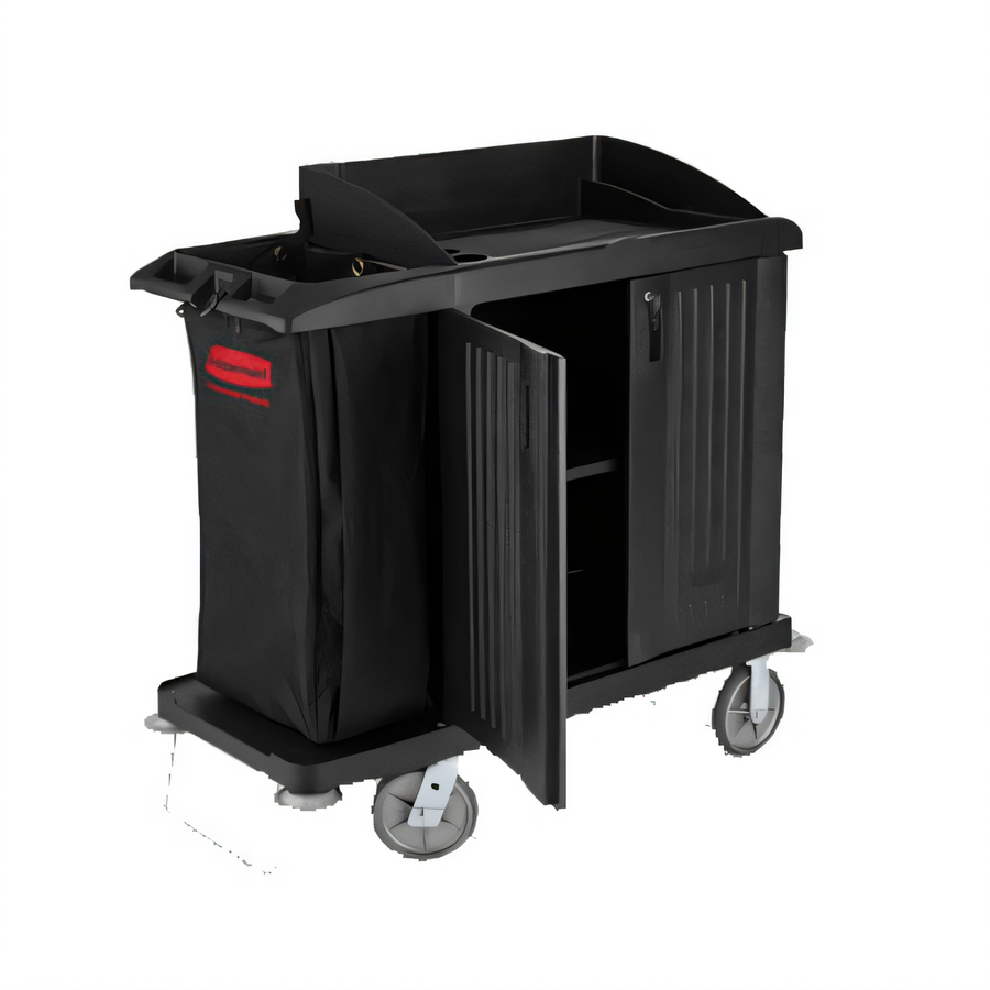 Product image #1 for Rubbermaid Commercial Xtra Compact Housekeeping Cart with Doors, Vinyl Bag, and Vacuum Holder
