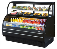 Turbo Air Open Display Merchandiser Combination Case with Refrigerated Top Shelf, 62-5/8 Inch, 2-Shelf, Black