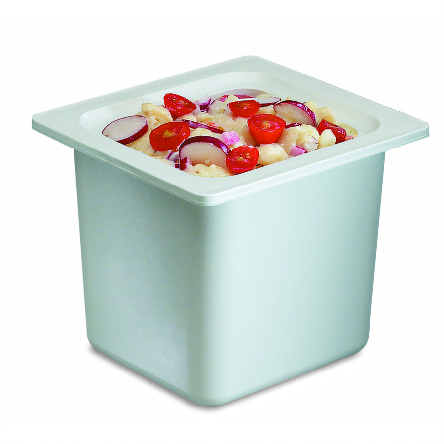 Product image #1 for Chill-It 1/6 Size White Refrigerant-Filled Chilled Food Pan, 6-Inch Deep