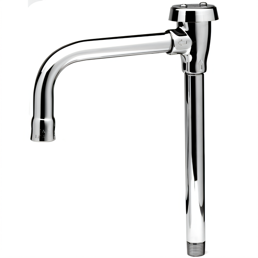 Product image #1 for T&S Brass 3/8" NPT Rigid Vacuum Breaker Gooseneck Nozzle with Stream Regulator Outlet, Polished Chrome-Plated