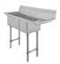 Thumbnail image #1 for Heavy-Duty Three-Compartment Stainless Steel Convenience/Deli Sink with Right Drainboard, 44.5 x 19.5 x 41 Inches