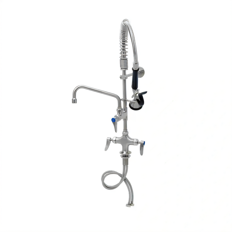 Product image #1 for Mini Pre-Rinse Single-Hole Deck-Mount Mixing Faucet with Add-On Faucet and 6-Inch Swing Nozzle