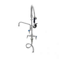 Mini Pre-Rinse Single-Hole Deck-Mount Mixing Faucet with Add-On Faucet and 6-Inch Swing Nozzle