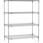 Thumbnail image #1 for Metro Super Erecta SA-2448C-63-S4 Super Adjustable Wire Stationary Starter Shelving Unit, 48"W x 24"D x 63"H, 800 lb. capacity per shelf, 2000 lb.