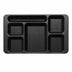 Thumbnail image #2 for Cambro Camwear 6-Compartment Rectangular Polycarbonate Tray, 9 x 15 Inch, Black