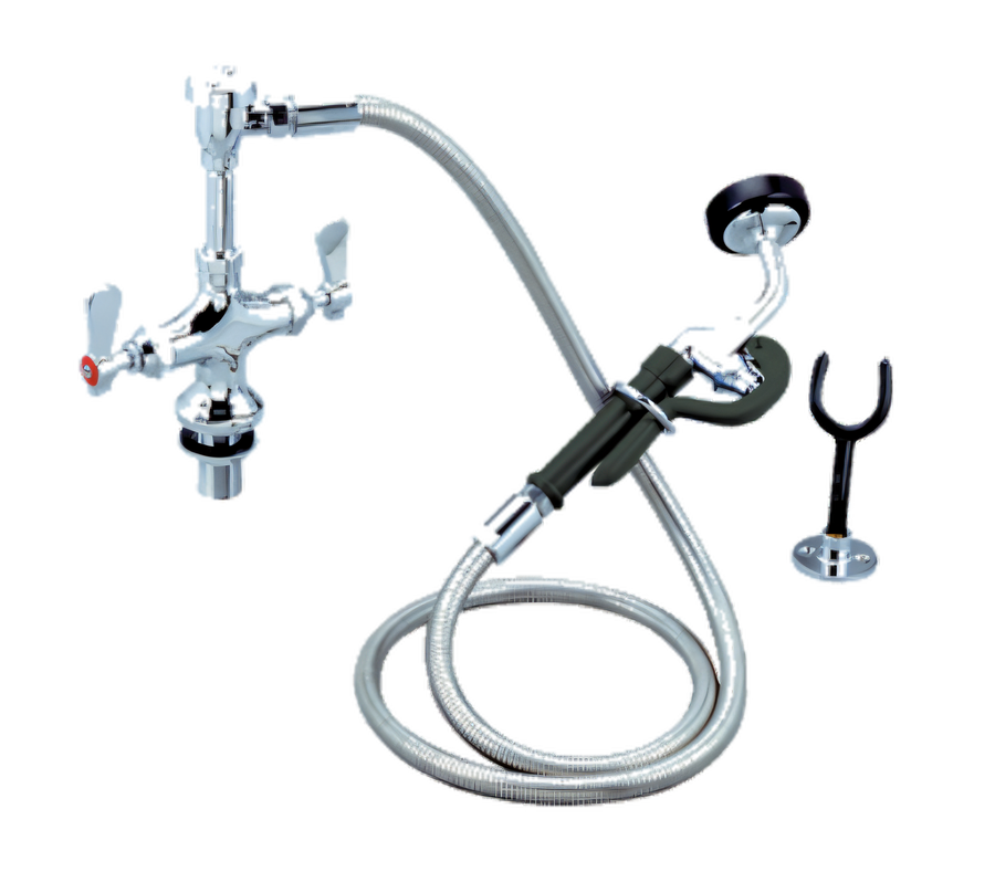 Product image #1 for OptiFlow Dual Valve Deck Mount Utility Spray Faucet with 72-Inch Braided Hose