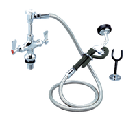 OptiFlow Dual Valve Deck Mount Utility Spray Faucet with 72-Inch Braided Hose