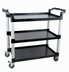 Thumbnail image #1 for 3-Shelf Utility Bus Cart with Black Plastic Shelves, 42-1/2 x 19-3/4 x 37-7/8 Inches