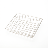 American Metalcraft Stainless Steel Square Wire Grid Serving Basket, 10 x 10 x 2 Inches