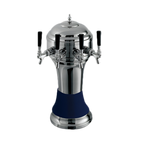 Thumbnail image #1 for Perlick Corporation 4056BL4BPC Roma Countertop Glycol-Cooled 4-Faucet Draft Beer Tower, Polished Chrome with Blue Ceramic Skirt