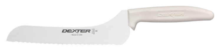 Product image #2 for Dexter Russell Sani-Safe 7-Inch Scalloped Offset Utility Slicer Knife with White Polypropylene Handle
