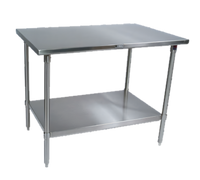 John Boos Stallion 30 Inch x 30 Inch 16-Gauge Stainless Steel Corner Work Table with Adjustable Undershelf