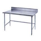 Thumbnail image #1 for Advance Tabco 108-Inch x 24-Inch 14-Gauge 304 Stainless Steel Work Table with 5-Inch Backsplash