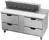 Thumbnail image #1 for Beverage Air 60-Inch Sandwich Prep Table with 4 Drawers and 12-Pan Top