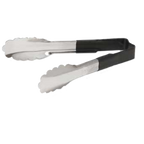 Thumbnail image #1 for Vollrath Jacob's Pride® 4780620 Stainless Steel Utility Tongs, 6", Scalloped Teeth, Springless, Black Handle Case of 12