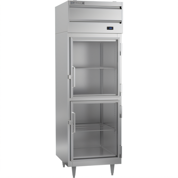 Product image #1 for Beverage Air P Series 1-Section Reach-In Freezer with 2 Lockable Half Glass Doors, 21.01 Cu. Ft.