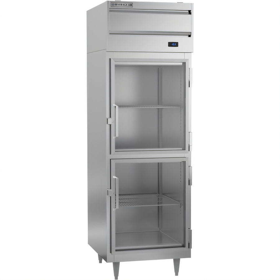 Product image #1 for Beverage Air P Series 1-Section Reach-In Freezer with 2 Lockable Half Glass Doors, 21.01 Cu. Ft.