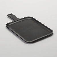 American Metalcraft Rectangular Black Melamine Serving Peel with Handle, 9-1/8 x 7-3/8 Inch