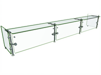 Hatco Flav-R-Shield ORBIT900 Full-Service Pass-Over Sneeze Guard, 3-Bay, 120-Inch Wide