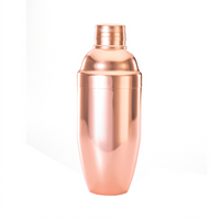 Barfly 24 oz 3-Piece Japanese Cocktail Shaker with Copper-Plated Finish and 18/8 Stainless Steel Core