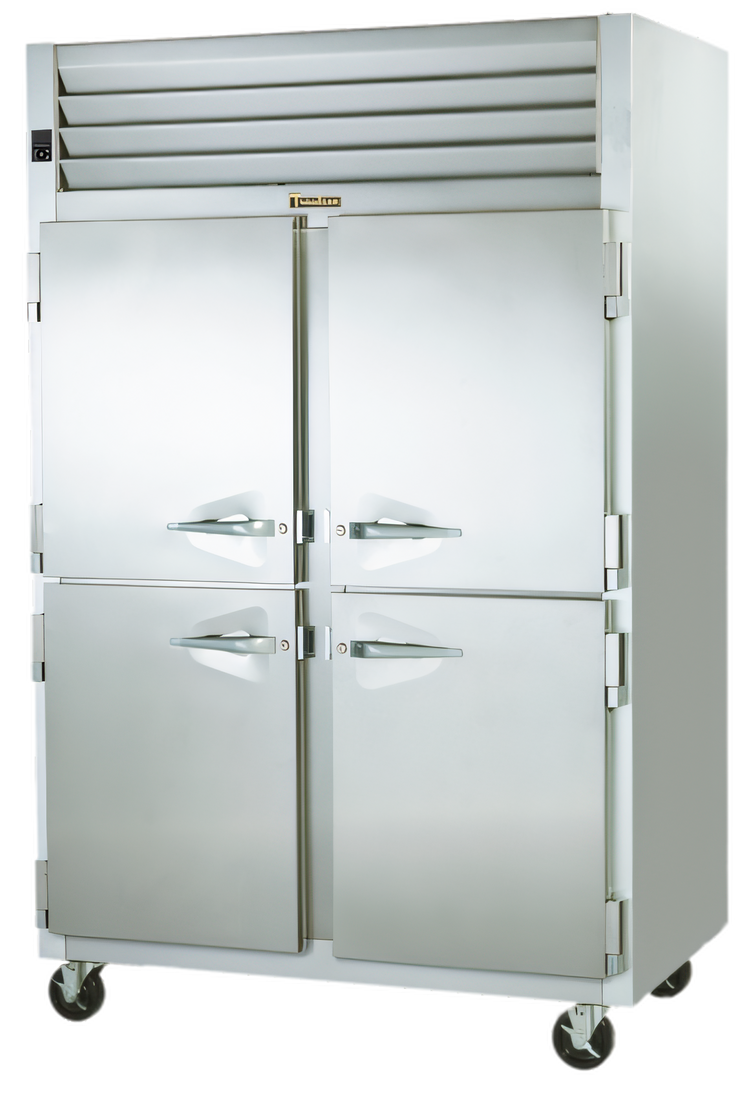 Product image #1 for Dealer's Choice G22001 2-Section Reach-In Freezer with Half-Height Solid Doors, Self-Contained, 115V