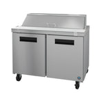 Thumbnail image #1 for Hoshizaki Steelheart SR48B-12 48-Inch Two-Section Sandwich Top Refrigerated Prep Table, 12-Pan Rail, Stainless Steel, R290