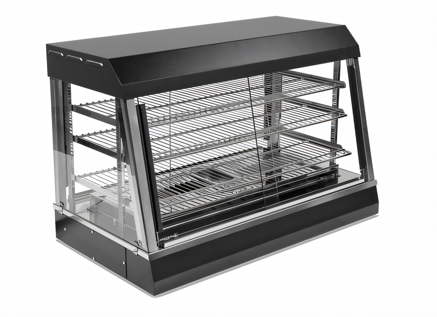 Product image #1 for Vollrath HFM-36 Countertop Self-Service Hot Food Merchandiser, 36 Inch Wide, Angled, Illuminated, 3 Adjustable Shelves