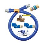 Thumbnail image #1 for Dormont Manufacturing Dormont Blue Hose 1675KIT2S48 Moveable Gas Connector Kit, 3/4-Inch ID x 48-Inch, Double Swivel MAX, Restraining Cable