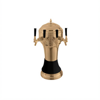 Perlick Roma Countertop Glycol-Cooled Draft Beer Tower with 5 Faucets, Brass Body and Black Ceramic Skirt
