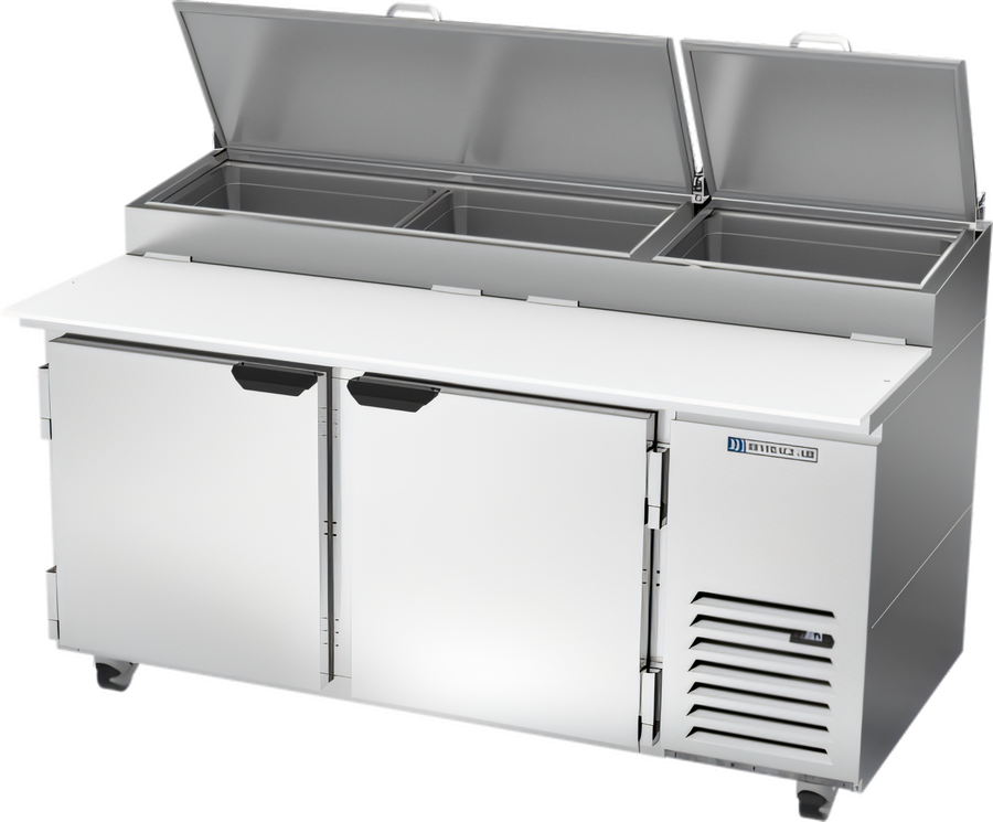 Product image #1 for Beverage-Air DP67HC Deli/Pizza Two-Section, Two-Door Pizza Top Refrigerated Prep Table, 67 Inch, 20.68 Cu. Ft.