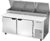 Thumbnail image #1 for Beverage-Air DP67HC Deli/Pizza Two-Section, Two-Door Pizza Top Refrigerated Prep Table, 67 Inch, 20.68 Cu. Ft.