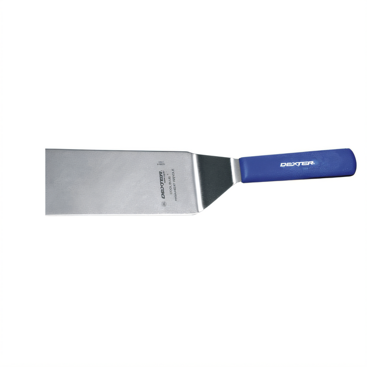Product image #1 for Dexter Russell Cool Blue Sani-Safe 8 x 3 Inch Solid Square-End Grill Turner with Blue Polypropylene Handle
