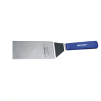 Dexter Russell Cool Blue Sani-Safe 8 x 3 Inch Solid Square-End Grill Turner with Blue Polypropylene Handle