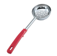 Vollrath Spoodle 8 oz Perforated Portion Control Serving Spoon with Orange Grip 'N Serv Handle