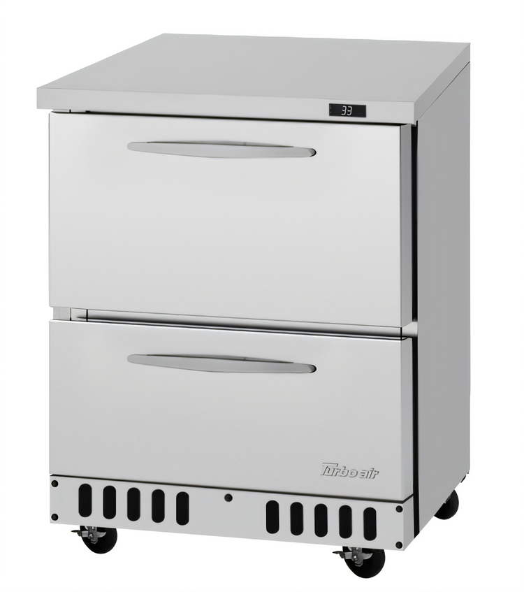 Product image #1 for Turbo Air PRO Series Front-Breathing 1-Section Undercounter Refrigerator with 2 Drawers, 6.5 Cu. Ft.