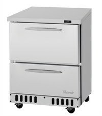 Turbo Air PRO Series Front-Breathing 1-Section Undercounter Refrigerator with 2 Drawers, 6.5 Cu. Ft.