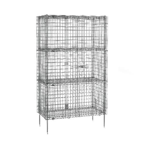 Product image #1 for Metro Super Erecta Stationary Chrome Security Cage with 2 Intermediate Shelves