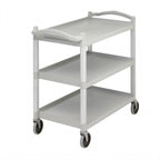 Thumbnail image #1 for Cambro BC340KD480 Open 3-Shelf Utility Cart, Polyethylene, Speckled Gray, 400 lb. Capacity