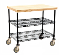 Eagle Group QuadTruss Maple Top 3-Tier Demo Cart, 36 x 24 x 34 Inches, Black Epoxy Finish