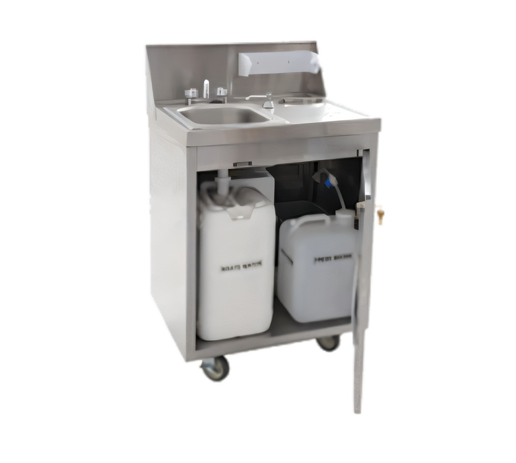 Product image #1 for Eagle Group Portable Self-Contained Hand Sink with 10 x 14-Inch Bowl, Fresh/Waste Tanks, and Stainless Steel Cabinet