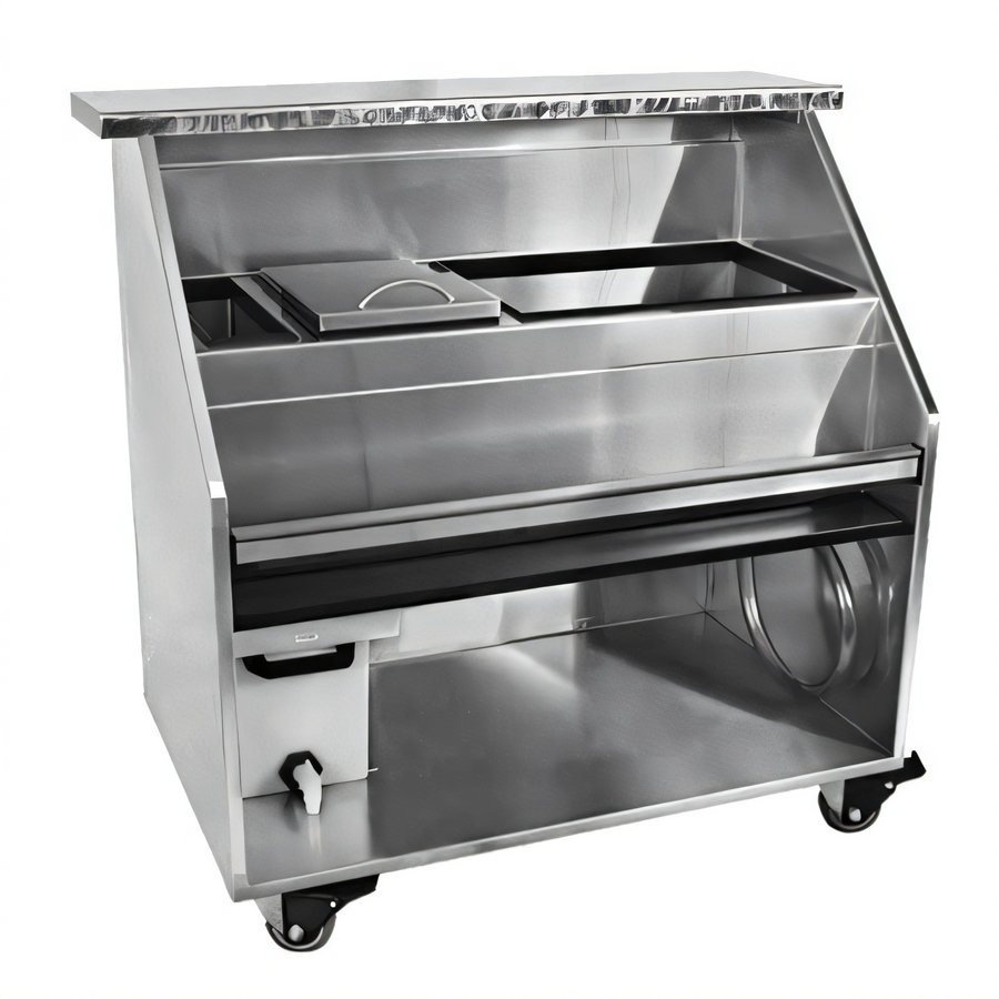 Product image #1 for Glastender 60-Inch Portable Stainless Steel Bar for Stackable Cups with Insulated Ice Bin and Iced Beverage Compartment