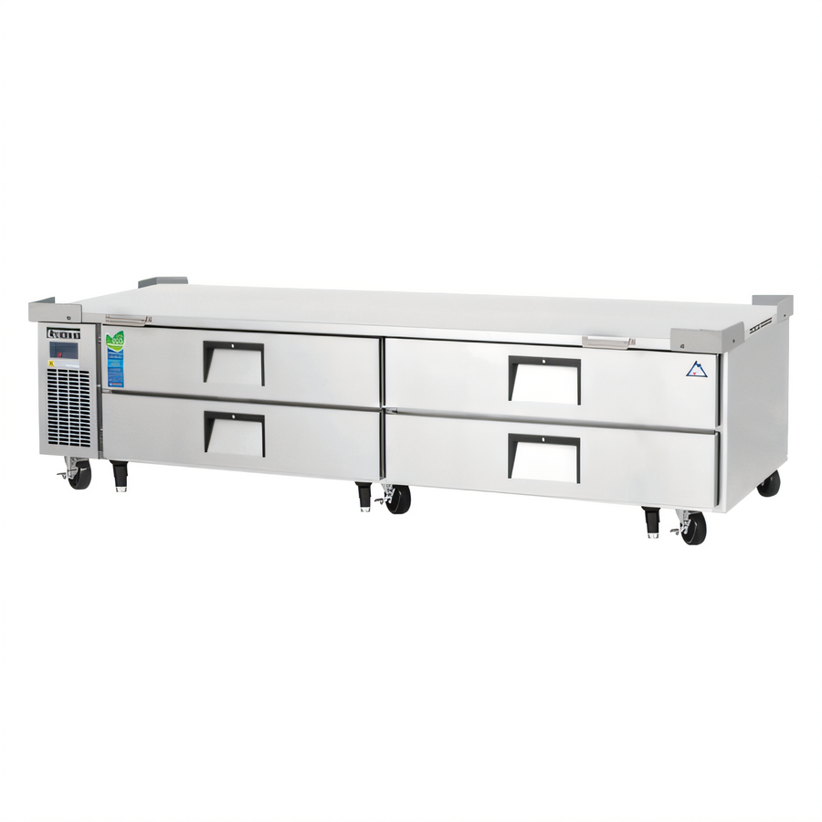Product image #1 for Everest Refrigeration ECB96D4 Two-Section Four-Drawer Chef Base Refrigerator, 95-1/2-Inch Wide