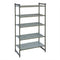 Image for Cambro Camshelving® Basics Plus CBU214284VS5580 5-Tier Stationary Polymer Shelving Starter Unit, 21 x 42 x 84 in, 4 Vented/1 Solid, Graphite