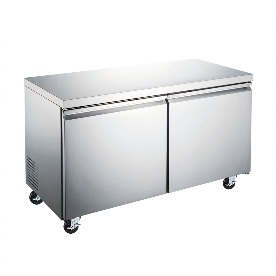 Product image #1 for Omcan Two-Section Reach-In Undercounter Freezer, 12 Cu. Ft., Stainless Steel, 115V