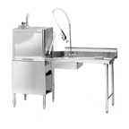 Thumbnail image #1 for Eagle Group SDTR-48-16/4-SL-X Straight Soiled Dishtable with Pre-Rinse Sink, 48 Inch, Right-to-Left, 16/430 Stainless Steel Top, 8-Inch Backsplash