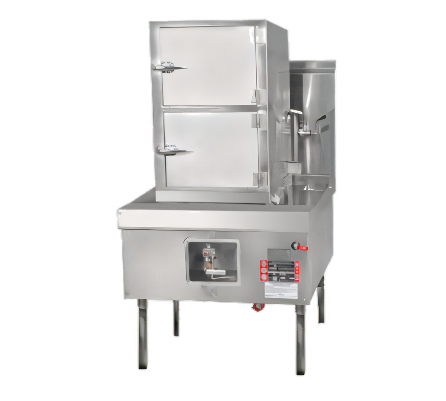 Product image #1 for Town YF-STMR-SS Gas Steamer Range and Cabinet with AutoFill, Stainless Steel, 2 Compartments, 34-Inch x 41-Inch Base