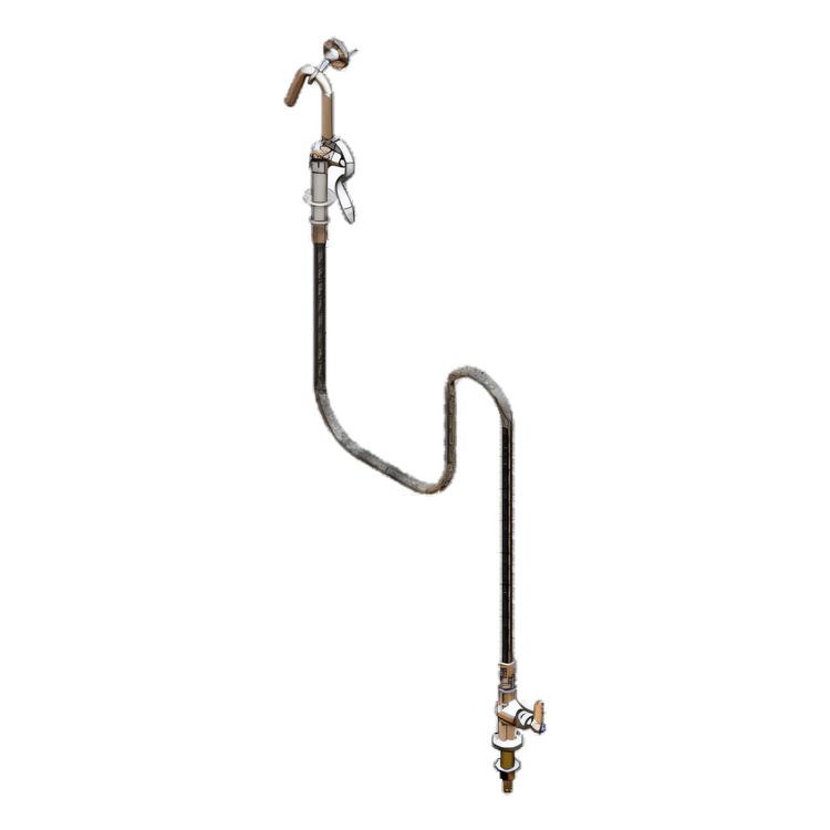 Product image #1 for T&S Brass Single-Hole Deck-Mount Pantry Faucet Base with Hook Nozzle and 68-Inch Hose