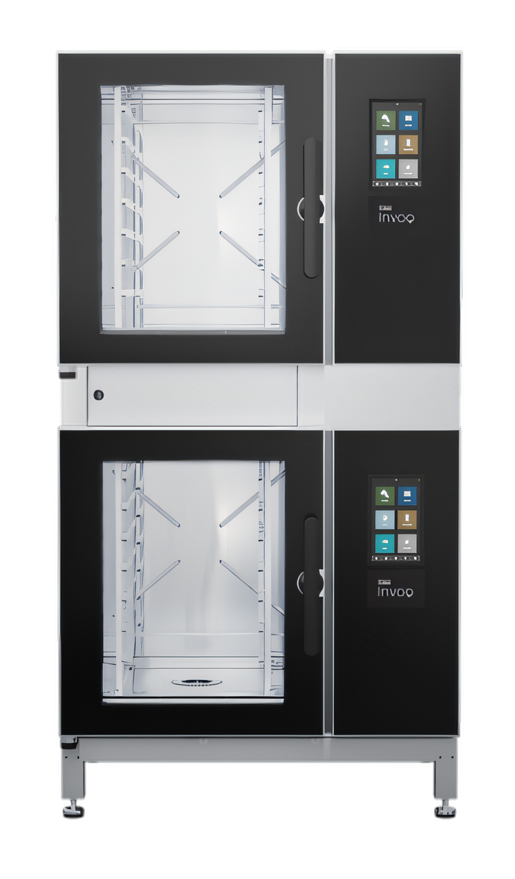 Product image #1 for Blodgett Invoq Stackit Stacked Pass-Through 1/1 GN Electric Boilerless Combi Oven Steamer
