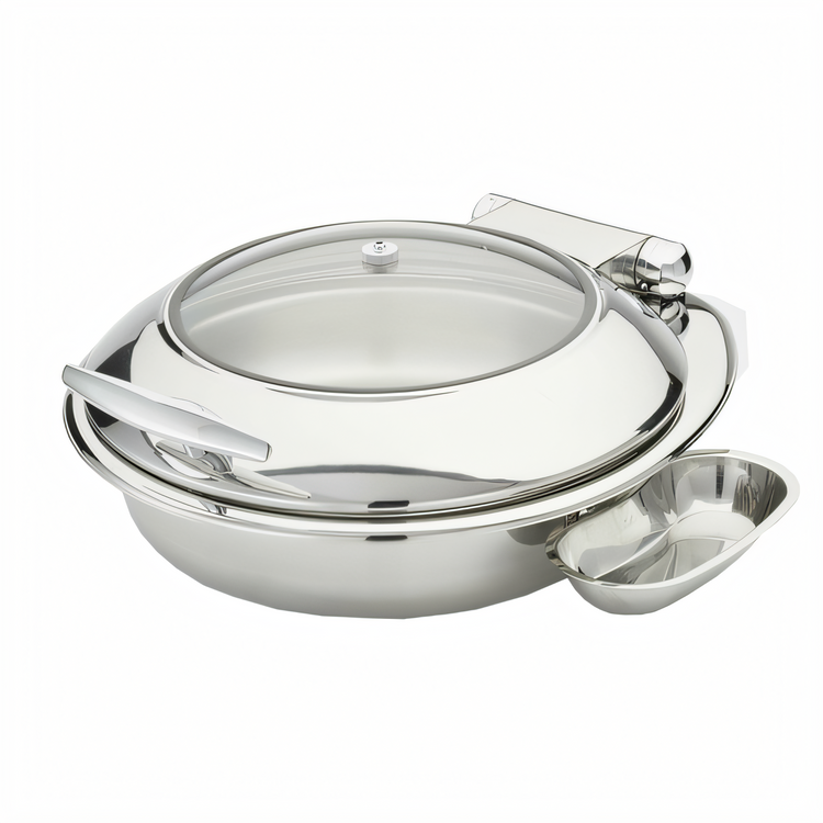 Product image #1 for Evolution Round Induction-Ready Chafer with Slow-Release Glass Lid, 7 Quart