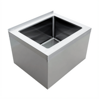 Omcan Stainless Steel Floor-Mount Mop Sink with Drain Basket, 20 x 16 x 12-Inch Bowl